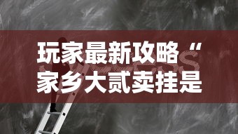 玩家最新攻略“家乡大贰卖挂是真的吗”真实开挂技巧分享