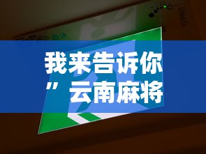 我来告诉你	”云南麻将有挂吗”其实确实有挂