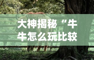 大神揭秘“牛牛怎么玩比较稳”(透视曝光猫腻)