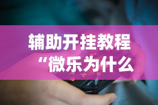 辅助开挂教程“微乐为什么一直输?_游戏_玩家_工具