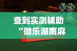 查到实测辅助“微乐湖南麻将小程序有没有挂”(透视挂)辅助透视教程
