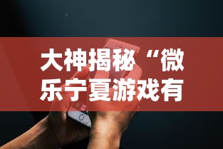 大神揭秘“微乐宁夏游戏有作弊软件吗”开挂科技辅助神器手机