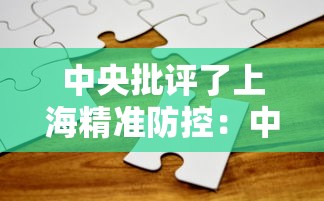 中央批评了上海精准防控：中央批评了上海精准防控措施